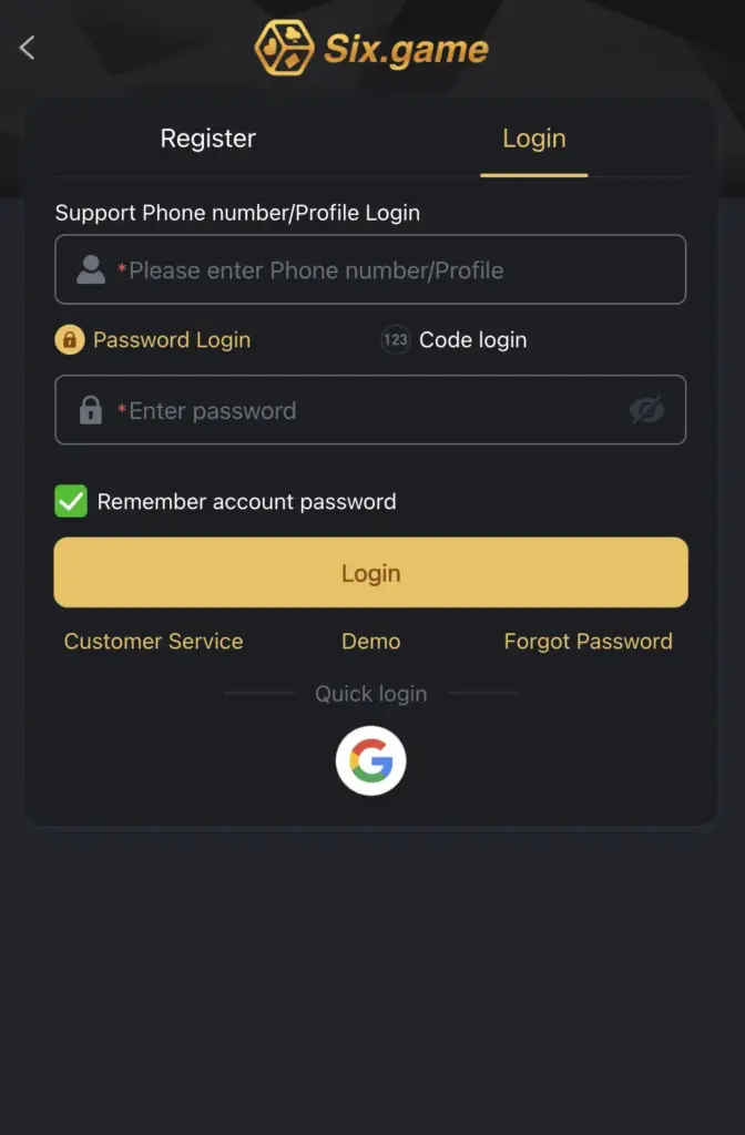 six game login