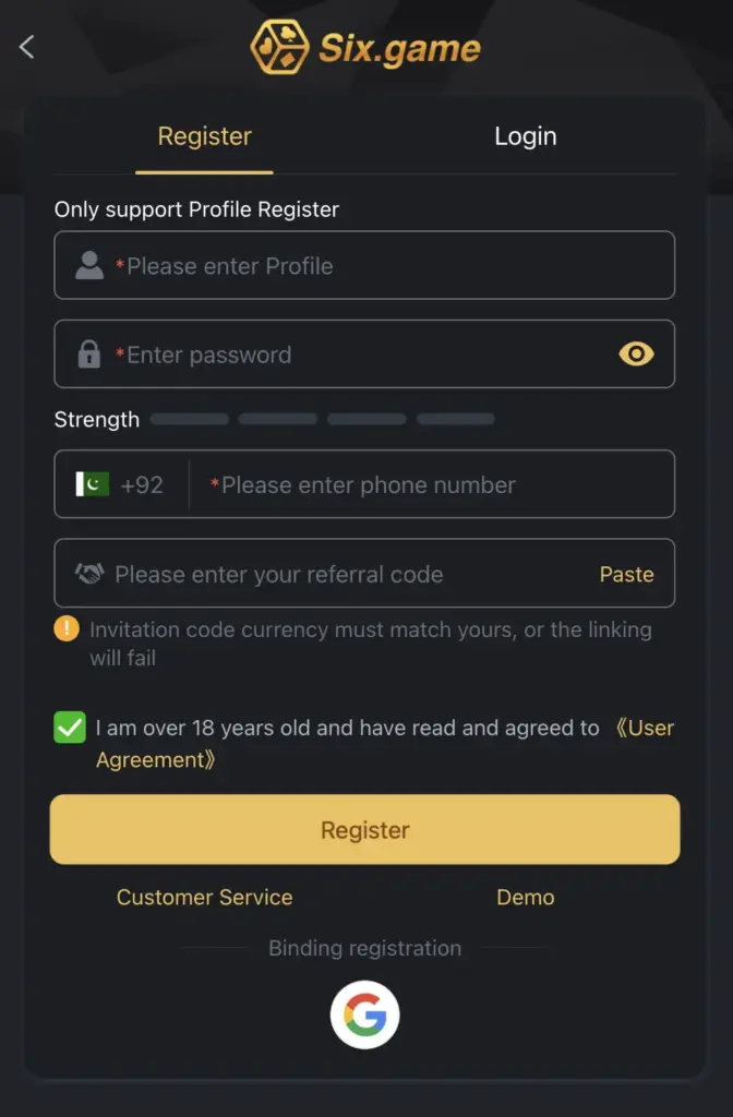 six game register